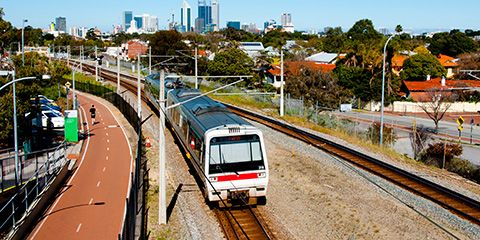 A train on the tracks