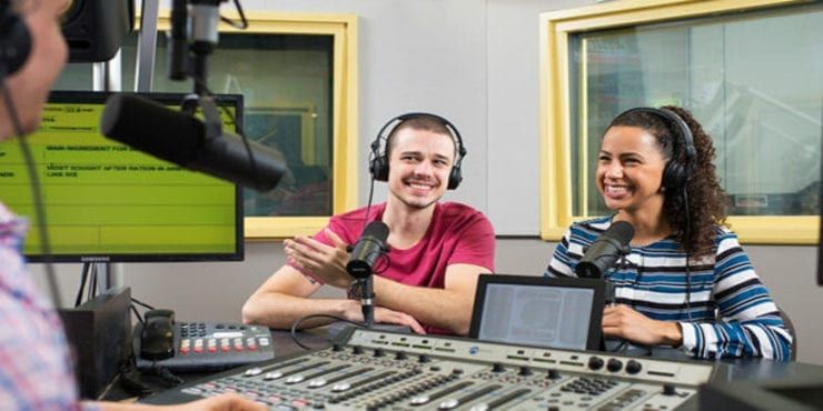 Students on radio