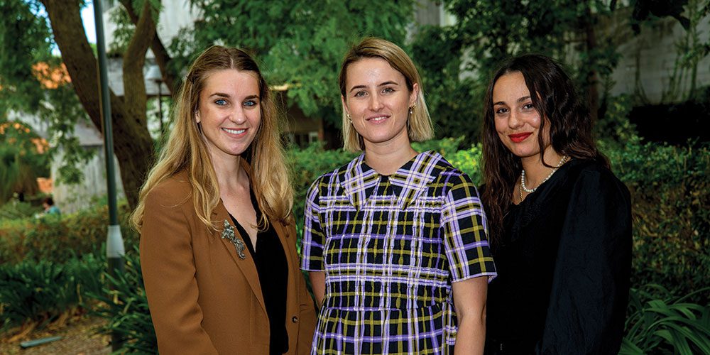 Fibre Economy founders: Molly Ryan (L) and Claudi Janse Van Rensburg (R) with business partner Shannon Itzstein.