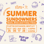 Summer sundowners graphic.