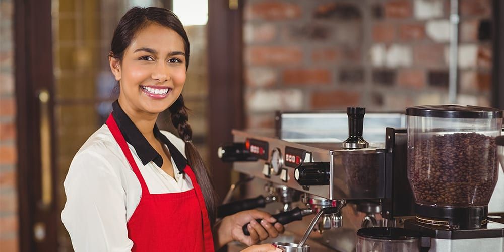 Barista smiling