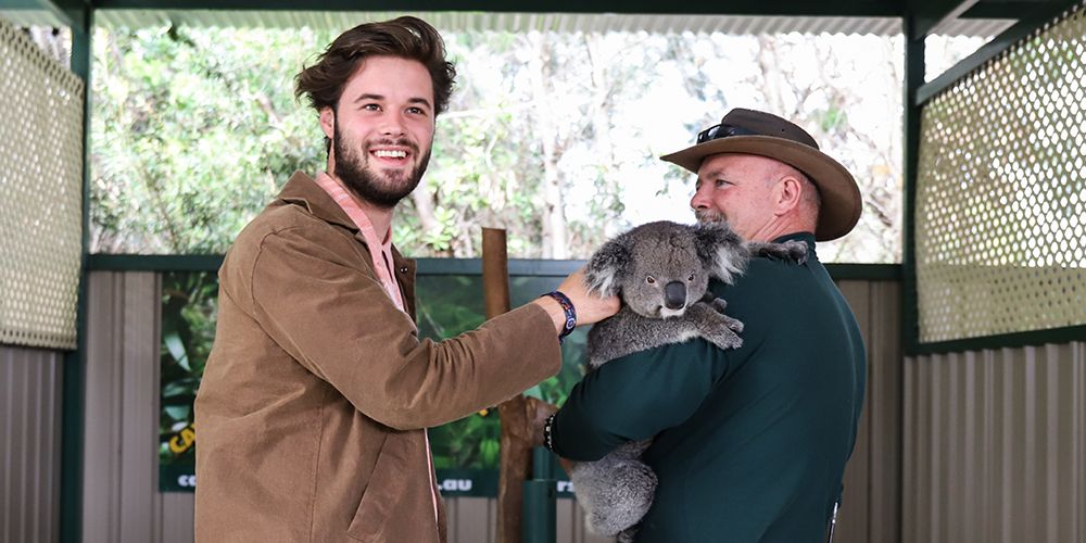 Petting Koala at Caversham