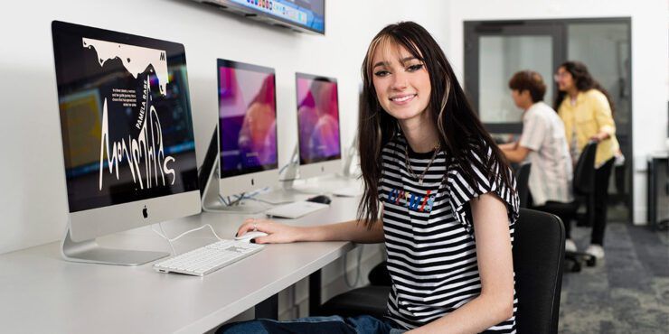 Graphic Design student in design labs