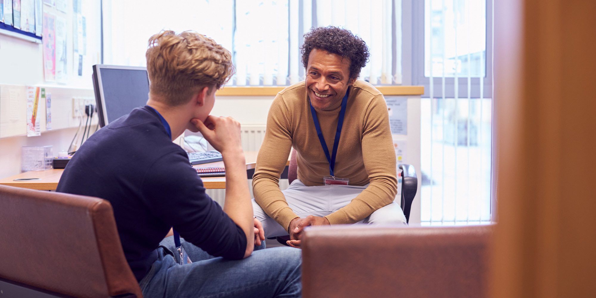 Student with a wellbeing officer