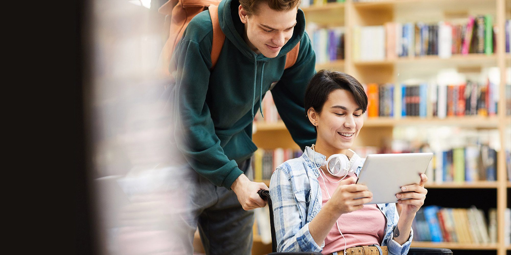 Students in the library