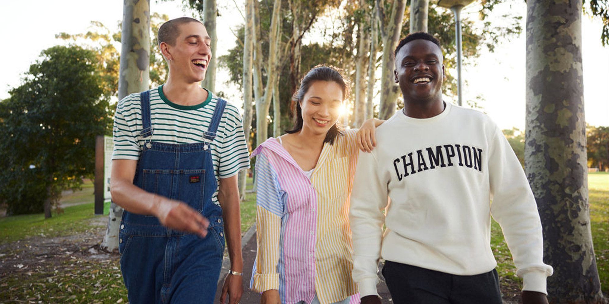 Group of students walking outside