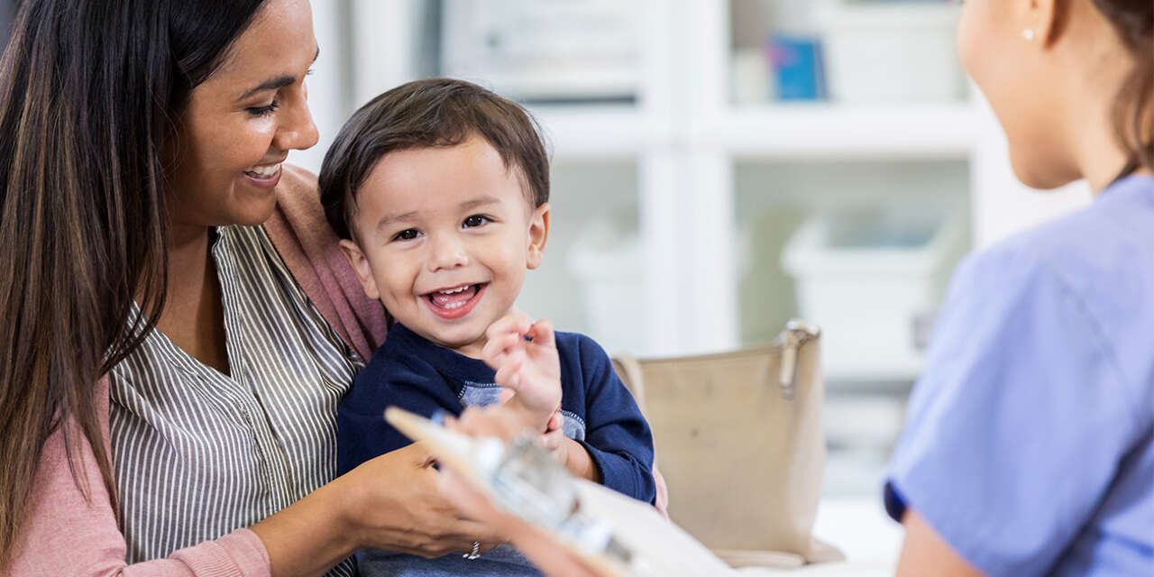 Toddler smiling