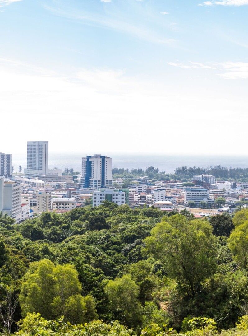 Panorama view of Miri city, Sarawak, Borneo, Malaysia