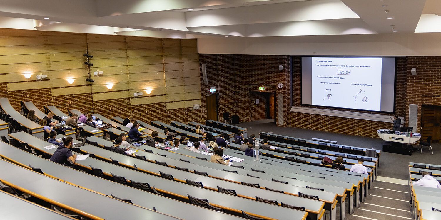 Students sitting in a lecture theatre